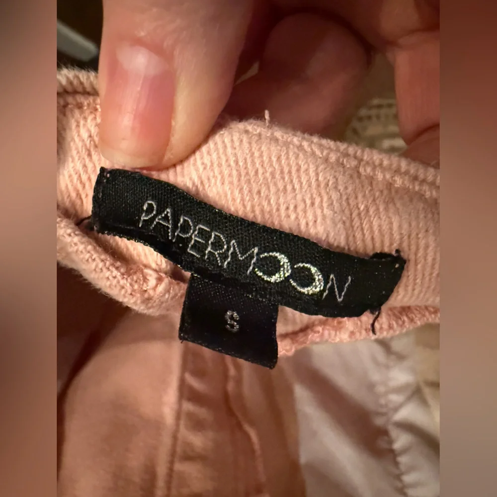 Papermoon Pink and Cream Adorable Distressed Jumpsuit Size Small - Picture 14 of 14